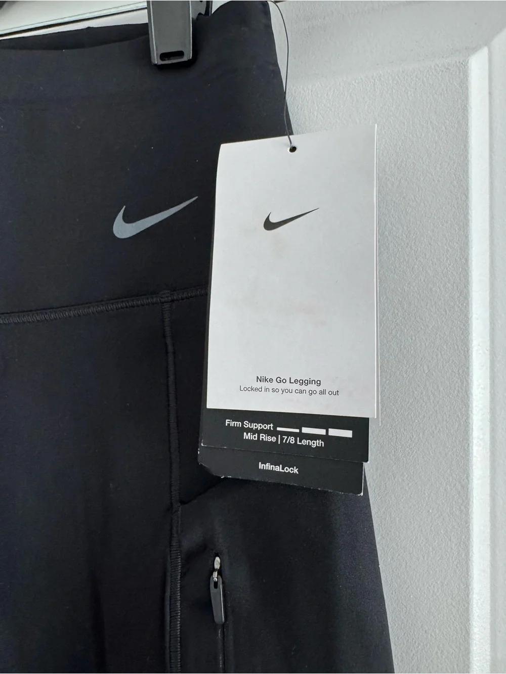 Nike Black Pocket Running Tights with Reflective Swoosh